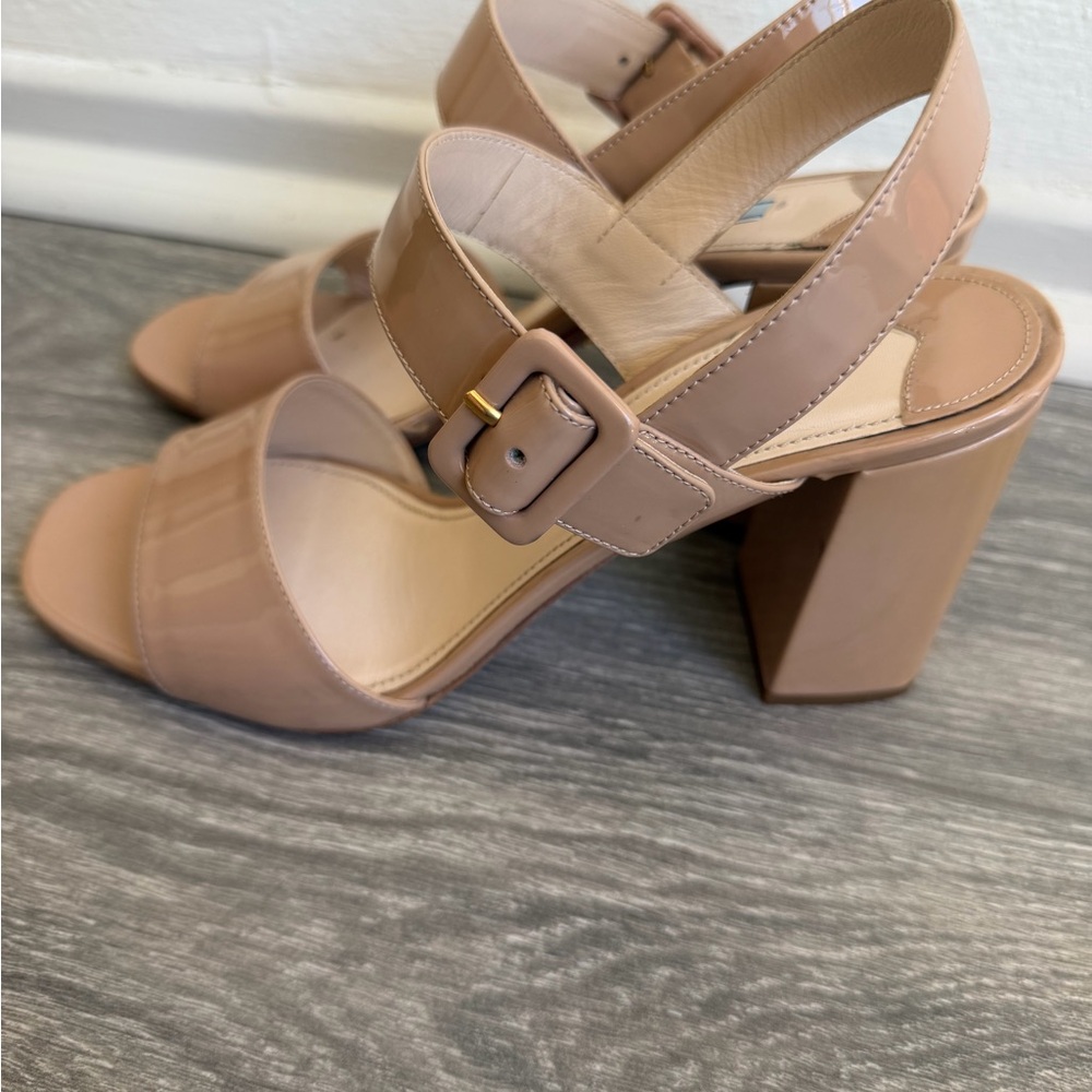 Prada Beige Leather Slingback Mules - Picture 3 of 6